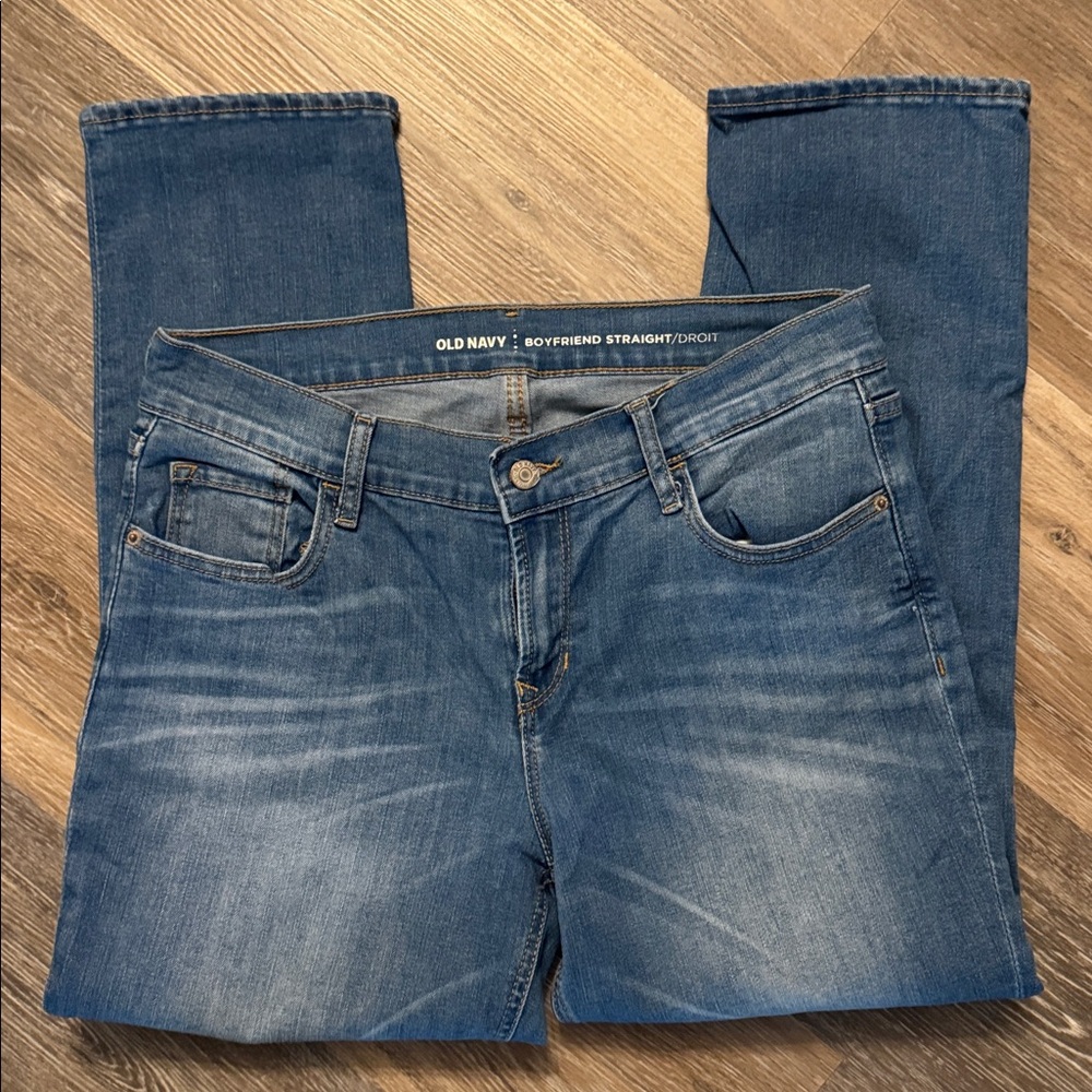 Old Navy Boyfriend Straight Jeans 10 Cropped Ankle